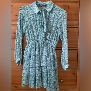 ZARA semi sheer, long sleeve dress